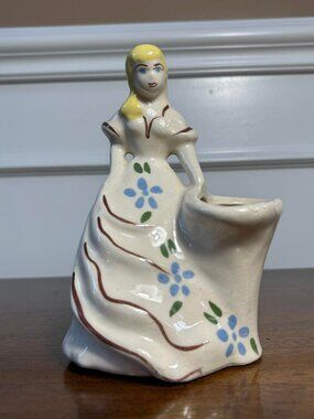 California pottery - Weil Ware Pottery blonde girl figural planter